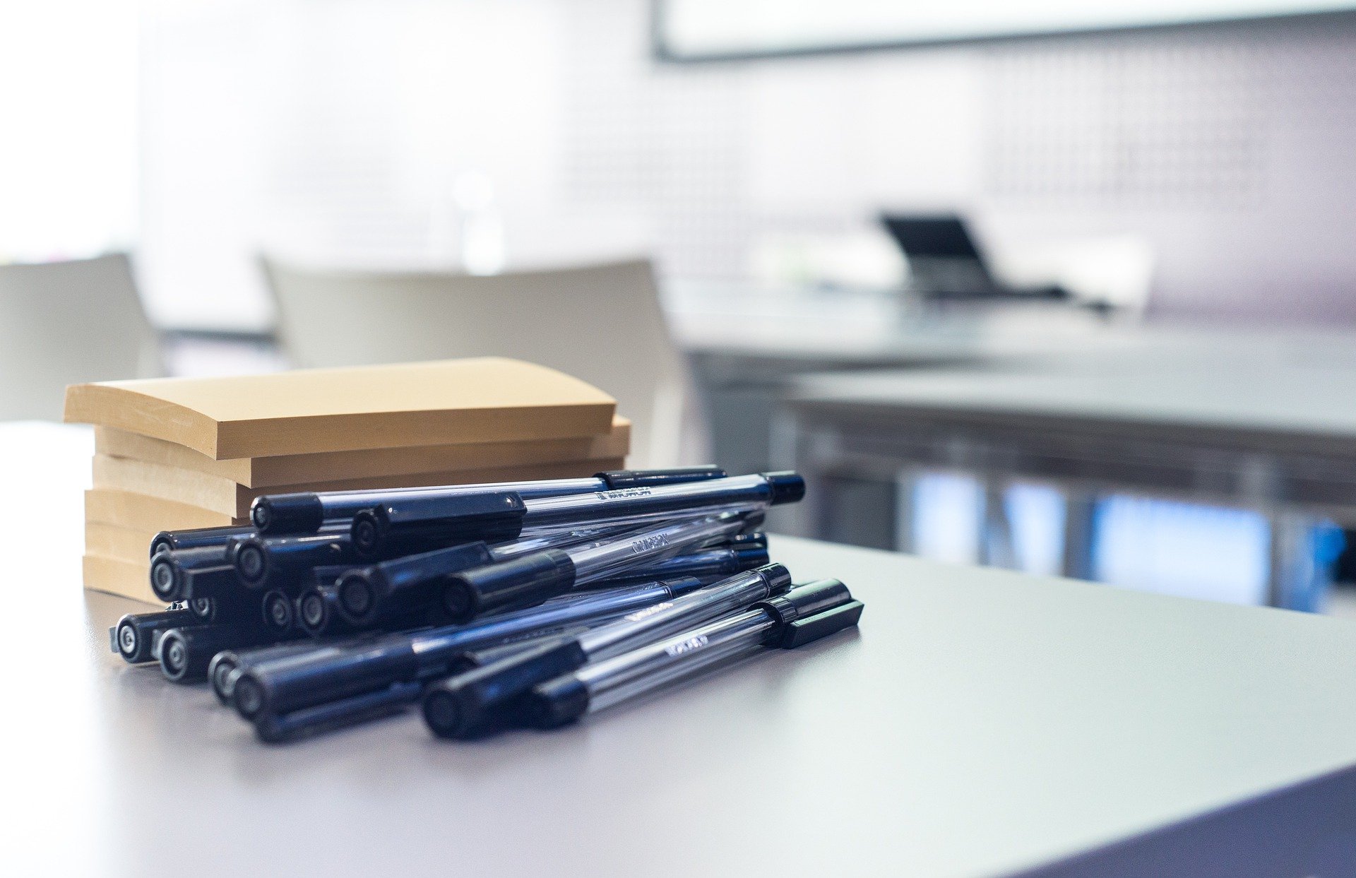 pens in an office