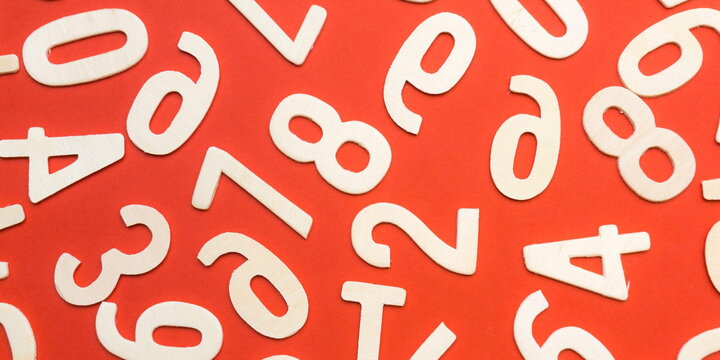numbers on an orange background
