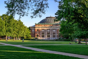 Foellinger Hall on a sunny day.