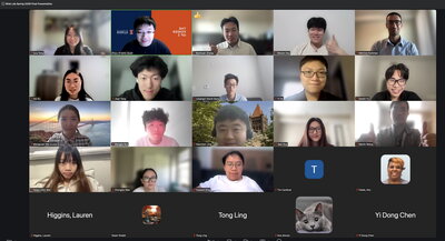 Screenshot of virtual presentations via Zoom.